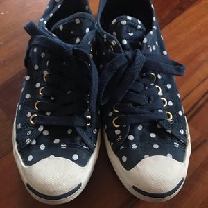 Jack Purcell Converse Navy Polka Dot Sneakers US 7